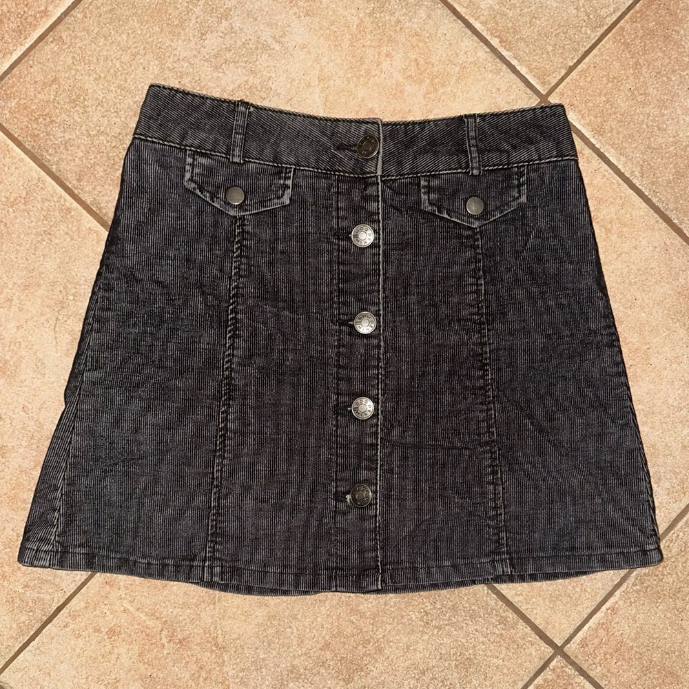 BDG Urban Outfitters Denim Corduroy Mini Skirt with Button Detail